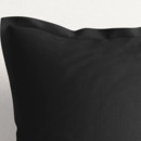 Bavlněný povlak na polštář s ozdobným lemem - černý