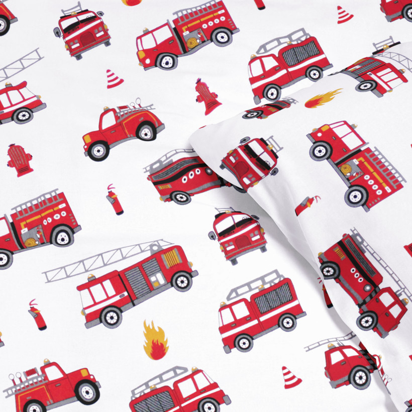 Dětské bavlněné povlečení - hasičská auta
