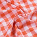 Polyesterová látka vzor 132 kostky bílo-oranžové šířka 150 cm