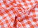 Polyesterová látka vzor 132 kostky bílo-oranžové šířka 150 cm