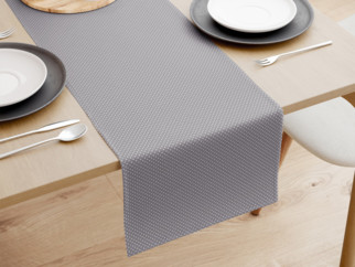 Běhoun na stůl 100% bavlněné plátno - malé puntíky na šedém