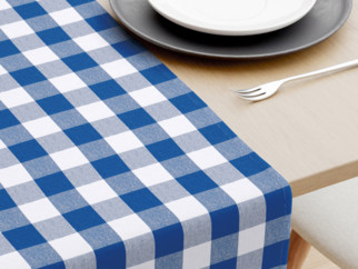 Běhoun na stůl Menorca - velké modré a bílé kostičky