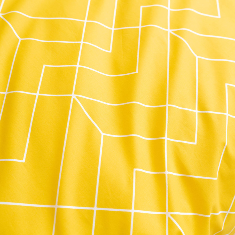 Bavlněné napínací prostěradlo - mozaika na žlutém