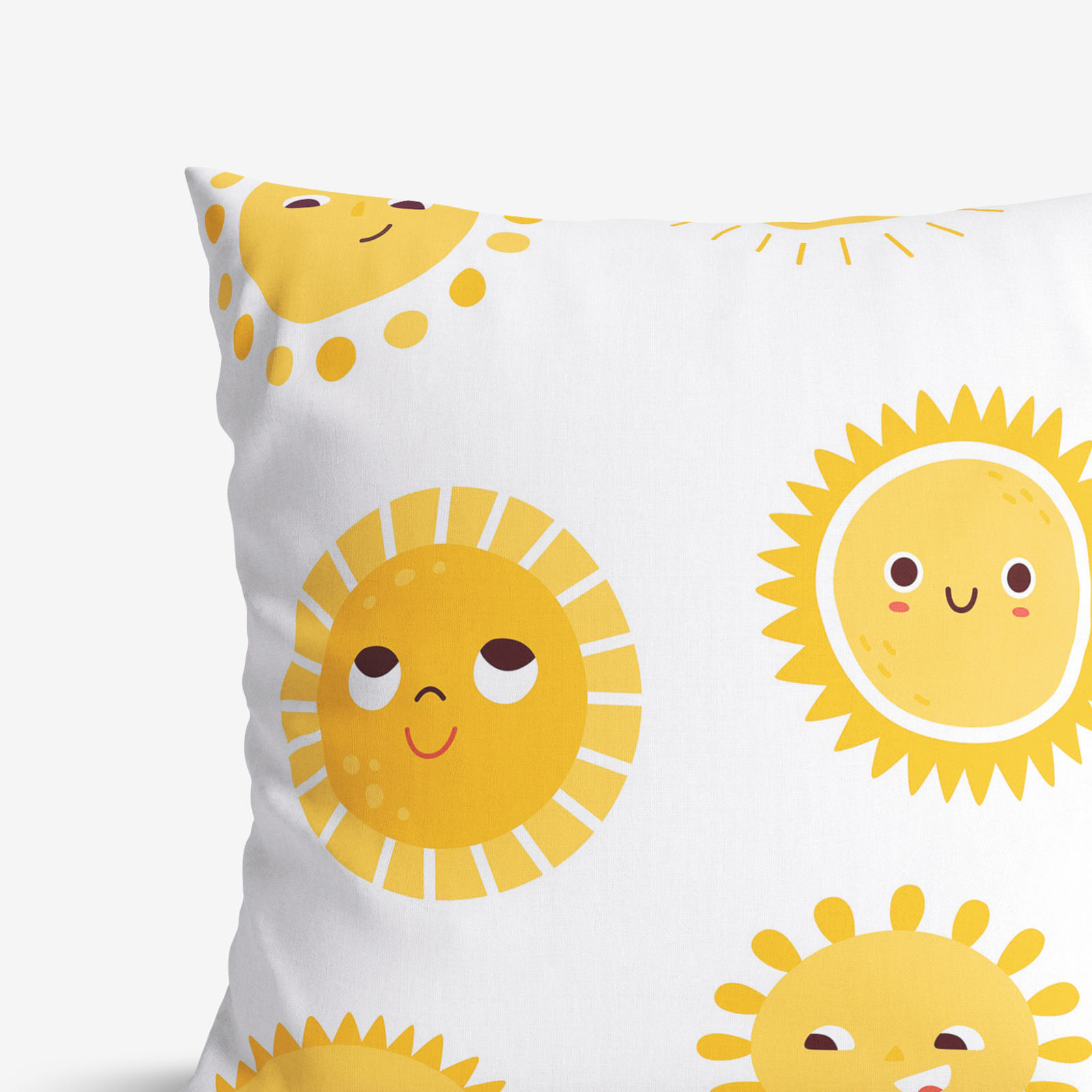 Dětský bavlněný povlak na polštář - usměvavá sluníčka