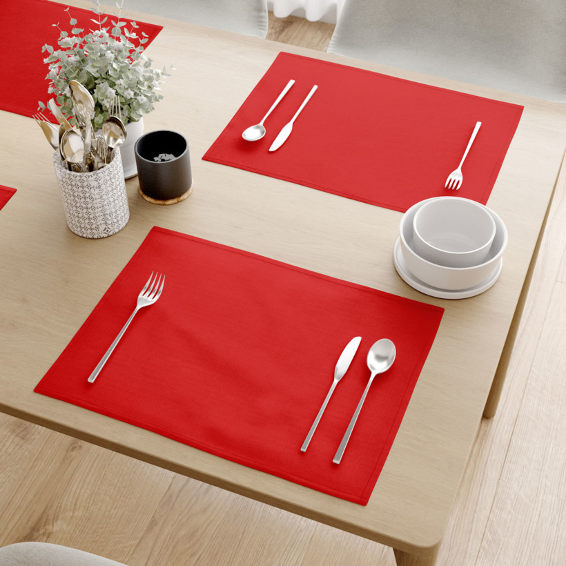 Prostírání na stůl 100% bavlněné plátno - červené - sada 2ks