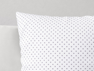 Bavlněný povlak na polštář - vzor šedé puntíky na bílém
