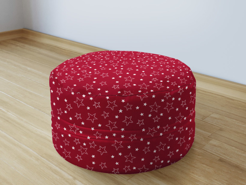 Bavlněný sedací bobek 50x20cm - bílé hvězdičky na červeném