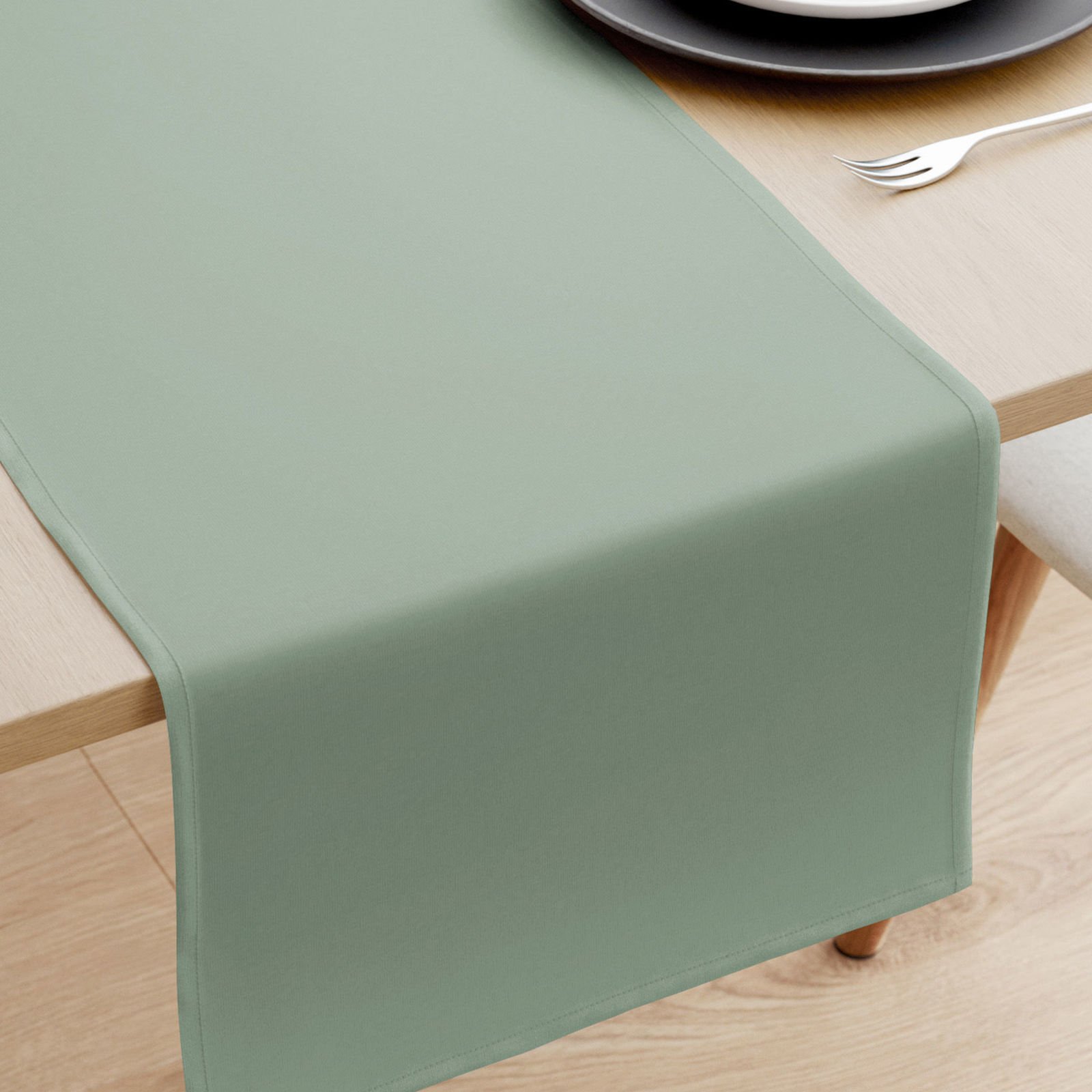Běhoun na stůl 100% bavlněné plátno - šalvějově zelený