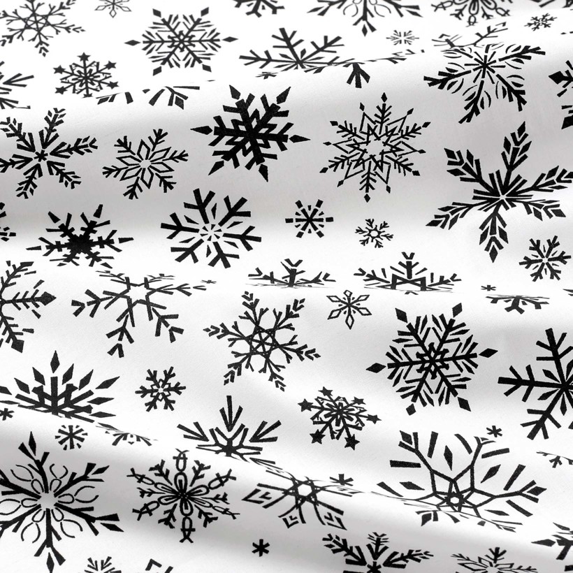 Vánoční bavlněné plátno - sněhové vločky
