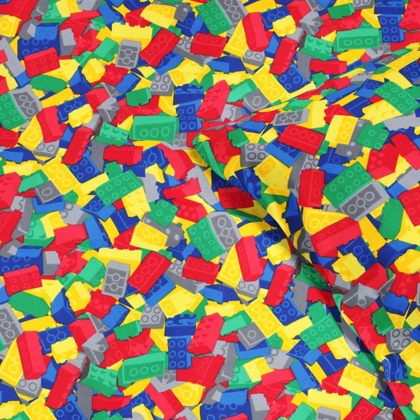 Dětské bavlněné povlečení - barevná stavebnice