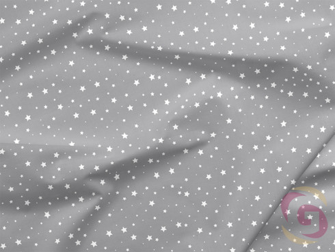 Bavlněné plátno SIMONA - vánoční vzor 513 drobné bílé hvězdičky na šedém