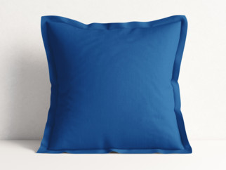 Bavlněný povlak na polštář s ozdobným lemem - královsky modrý