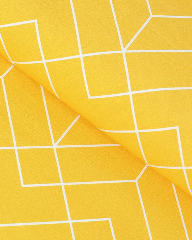 Bavlněné plátno - mozaika na žlutém