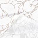 Bavlněné plátno Simona - světle béžové květy na bílém - metráž š. 145 cm