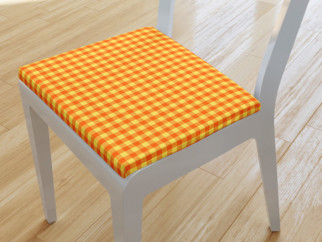 Podsedák 100% bavlna 38x38 cm - malé oranžovo-žluté kostičky