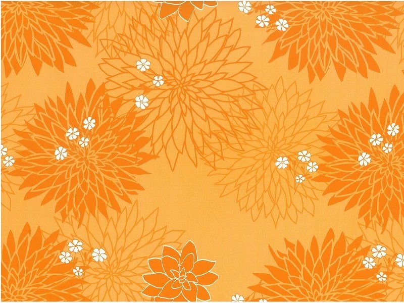 PVC ubrusovina - velké oranžové květy