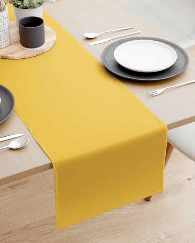Běhoun na stůl 100% bavlněné plátno - medově žlutý