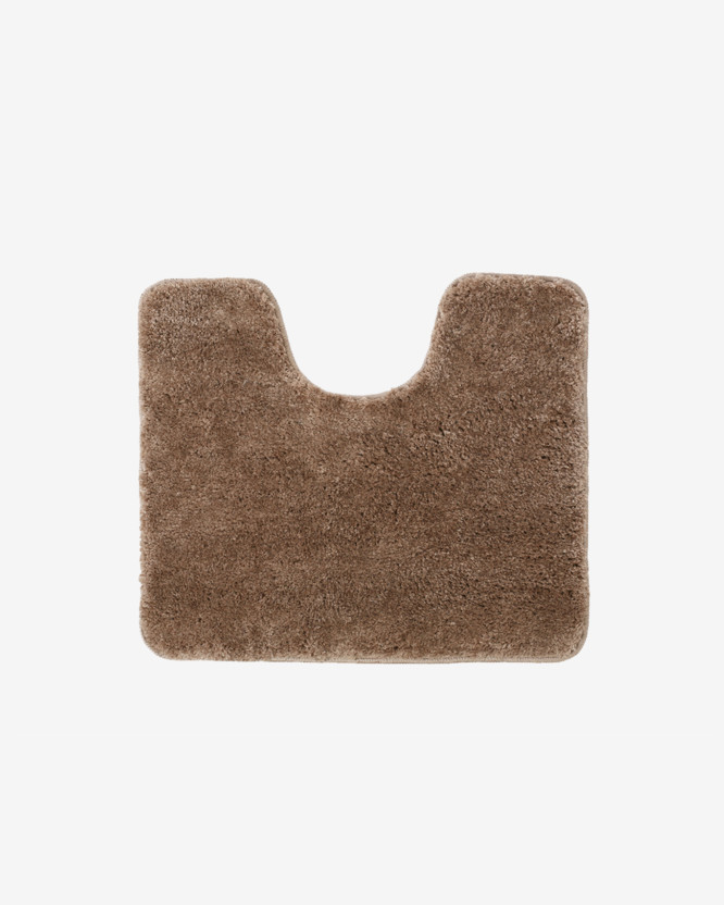 Koupelnová předložka / kobereček s vyšším chlupem a výkrojem 50x60 cm - kávová