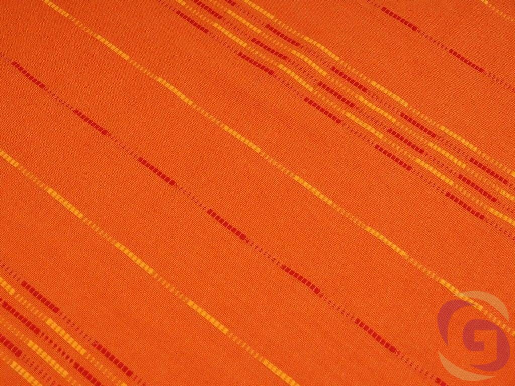Bavlněná látka vzor oranžové pruhy - detail 2