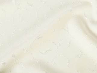 Kulatý luxusní teflonový ubrus - smetanový s velkými ornamenty