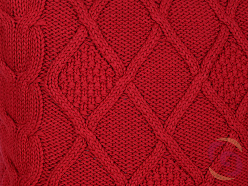 Luxusní pletený povlak na polštář vzor červený