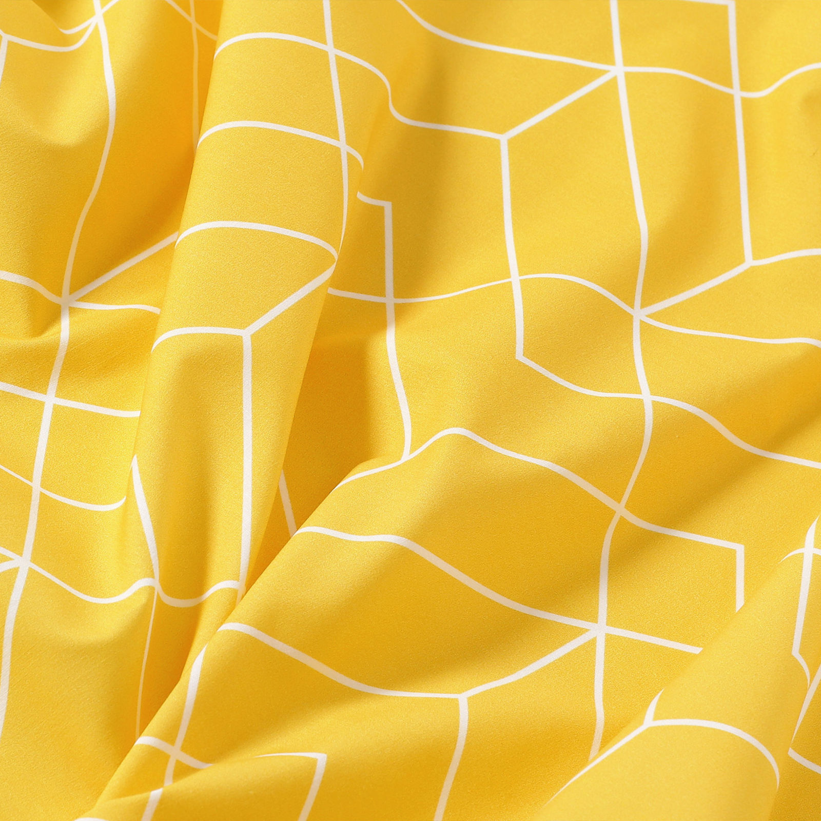 Oválný ubrus 100% bavlněné plátno - mozaika na žlutém