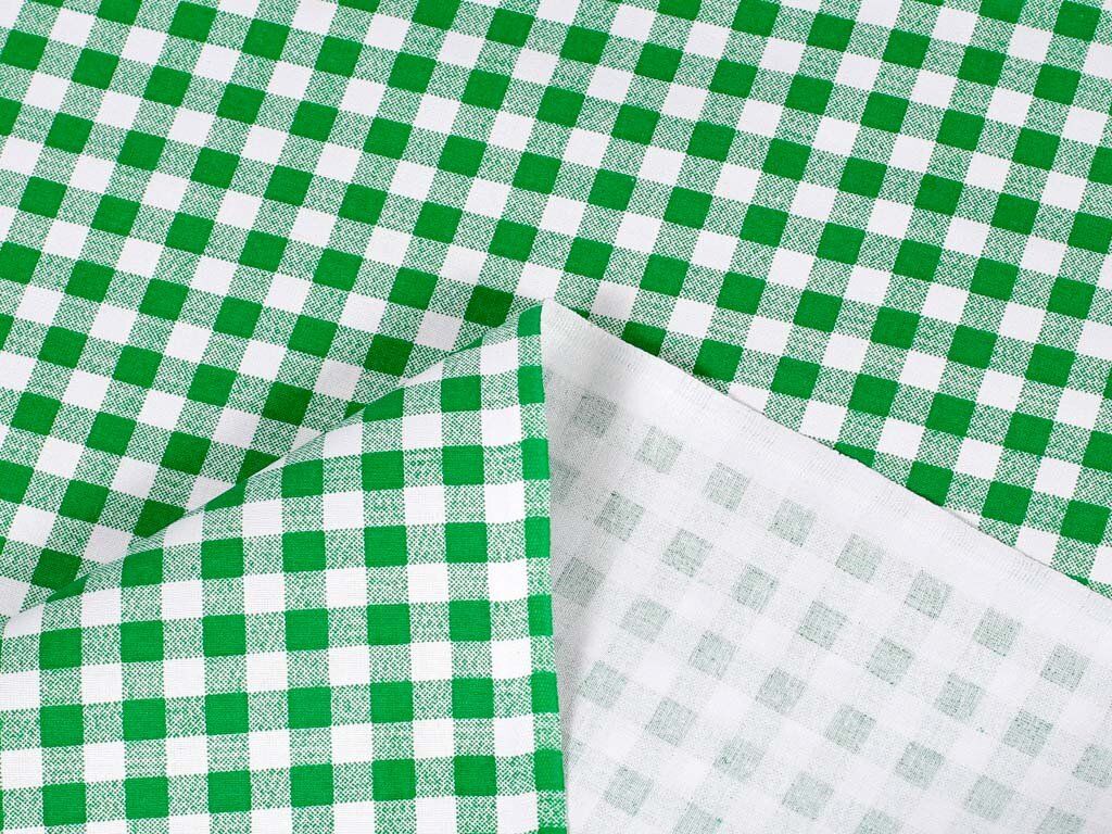 Bavlněné plátno - zelené a bílé kostičky