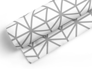 Bavlněné plátno SIMONA - vzor 259 šedé geometrické tvary na bílém - metráž š. 160cm
