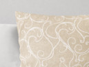 Dekorační povlak na polštář LONETA - vzor bílé ornamenty na režném
