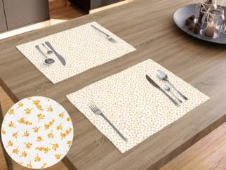 Bavlněné prostírání na stůl - vzor drobné žluté kvítí - 2ks