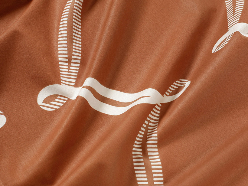 Bavlněné plátno Deluxe - designová lana na skořicovém
