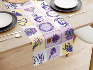 Teflonový běhoun na stůl - levandulové dekorace