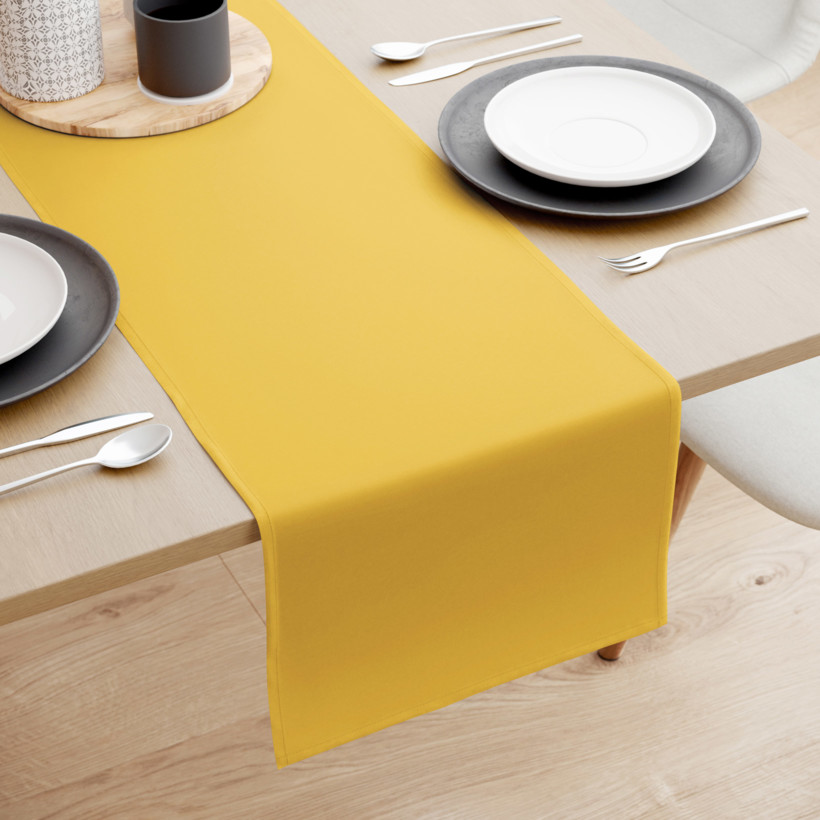 Běhoun na stůl 100% bavlněné plátno - medově žlutý