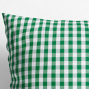 Bavlněný povlak na polštář - zelené a bílé kostičky