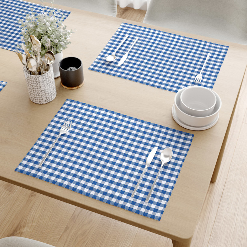 Prostírání na stůl 100% bavlna - malé modro-bílé kostičky - sada 2ks