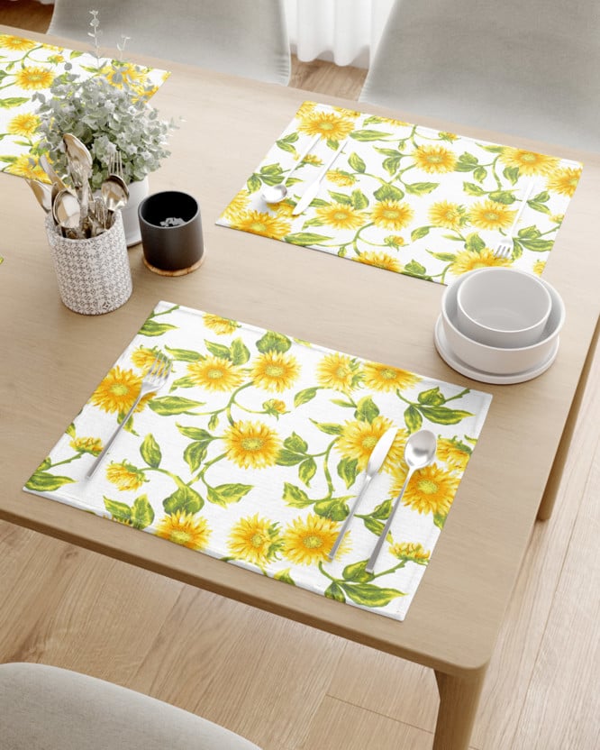 Prostírání na stůl 100% bavlněné plátno - slunečnice - sada 2ks