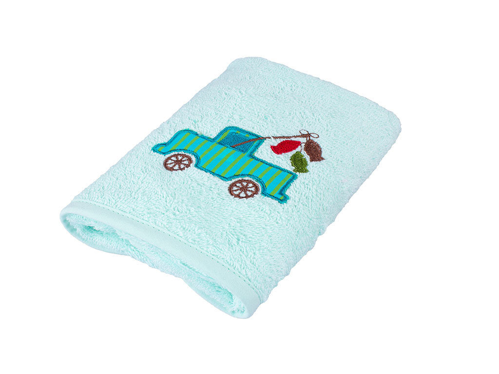 Dětský ručník Lili 30x50 cm tyrkysový - náklaďák