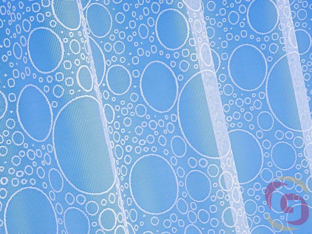 Žakárová záclona vzor stoupající bublinky - detail 1