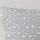 Bavlněný povlak na polštář - vzor drobné bílé hvězdičky na šedém