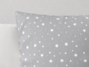 Bavlněný povlak na polštář - vzor drobné bílé hvězdičky na šedém