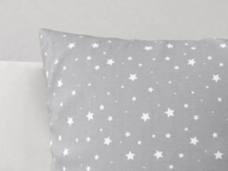 Bavlněný povlak na polštář - drobné bílé hvězdičky na šedém