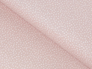 Bavlněné plátno SIMONA - vzor 1017 bílé drobné puntíky na starorůžovém - metráž š. 145cm