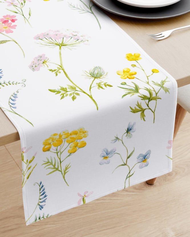 Běhoun na stůl 100% bavlněné plátno - kvetoucí louka