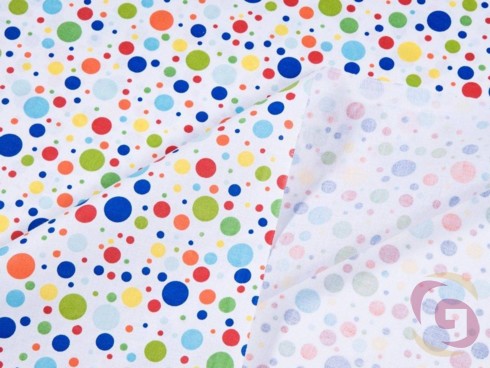 Bavlněné plátno SIMONA - vzor 386 barevné puntíky