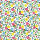 Bavlněné plátno Simona - vzor 1062 barevné květiny na bílém - metráž š. 160 cm