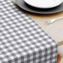 Běhoun na stůl Menorca - šedé a bílé kostičky